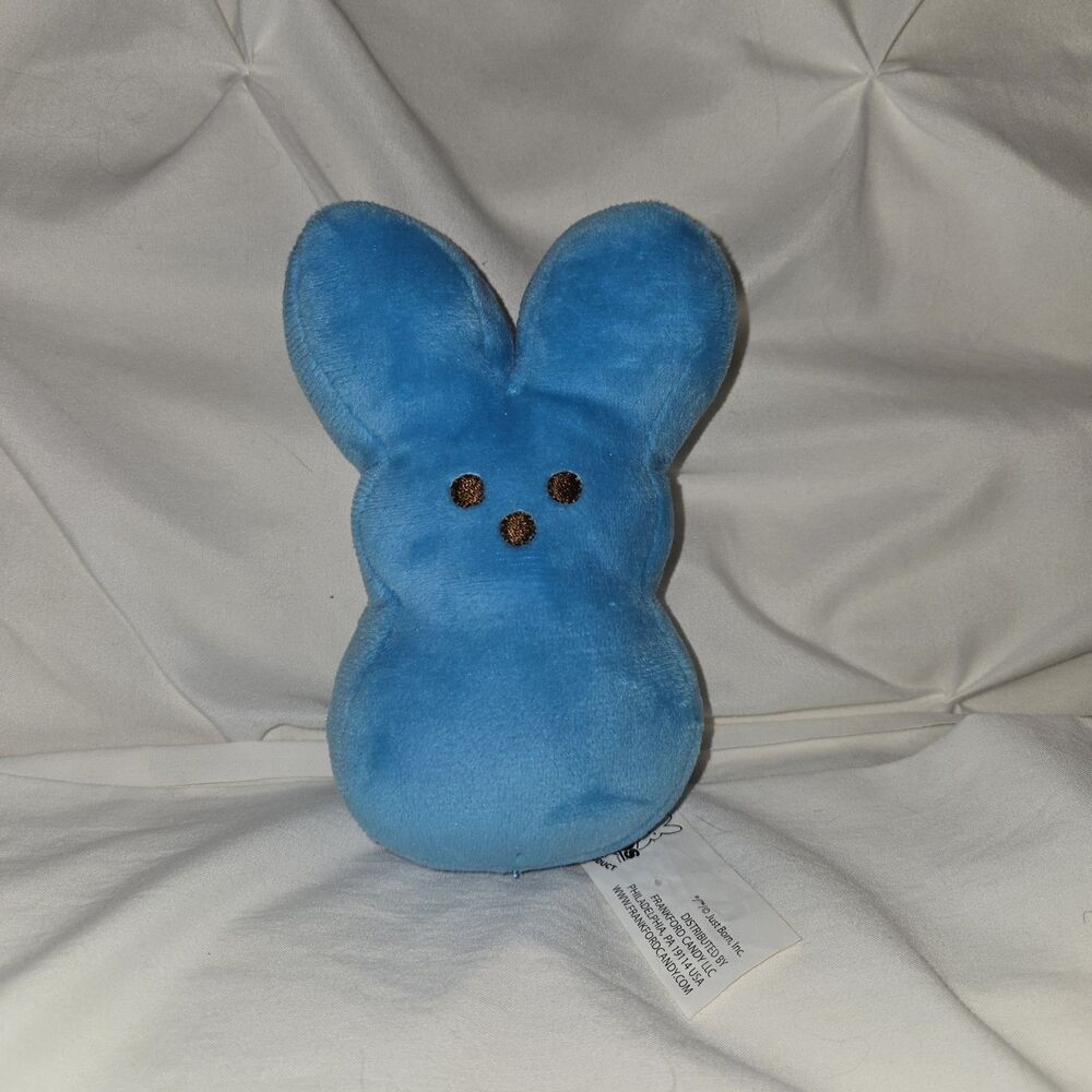 Peeps Blue Bunny Rabbit Plush Soft Toy 6" Stuffed Bean Bag 2013